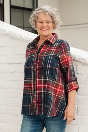 Alana Plaid Button Down Top