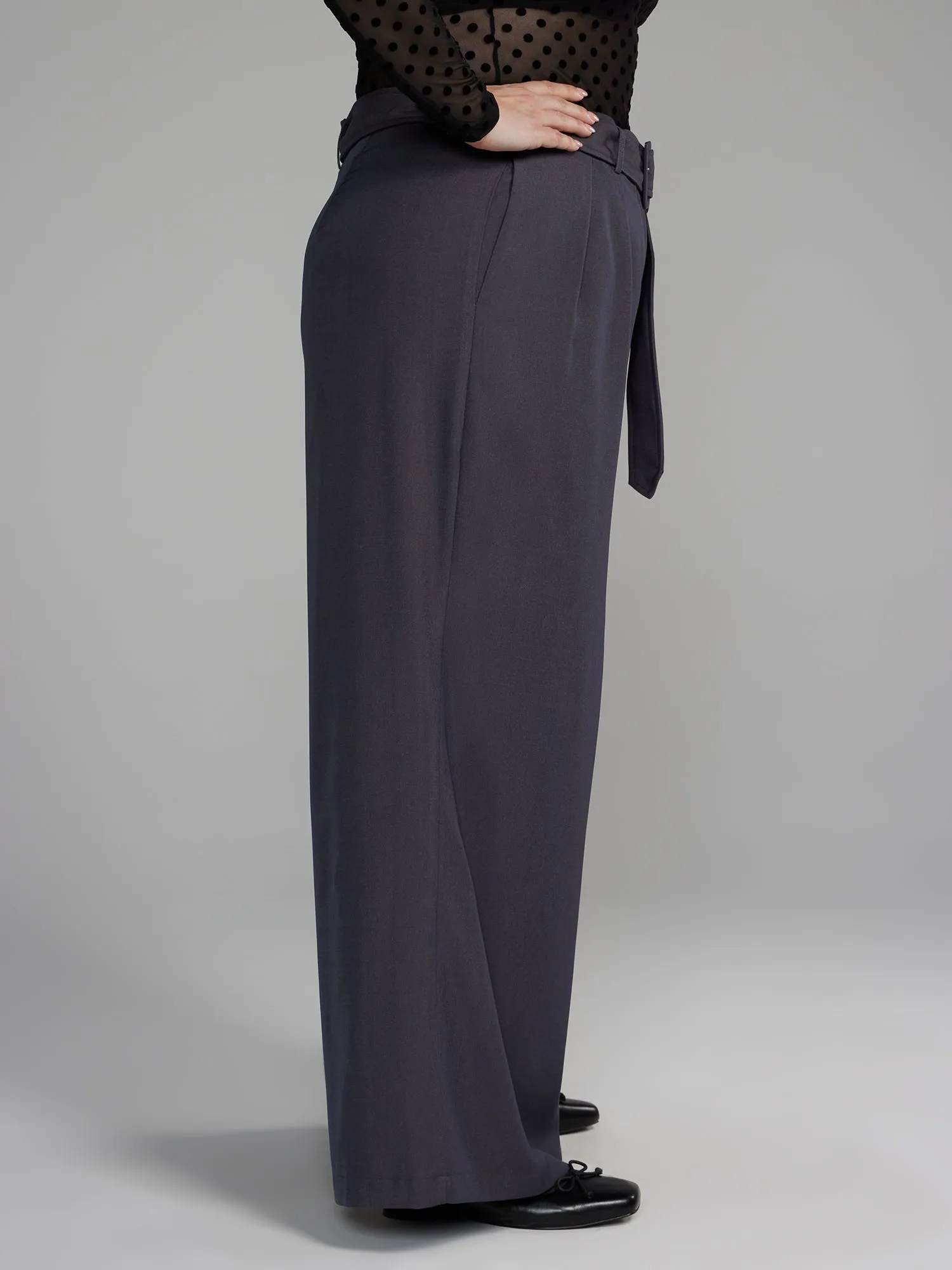 Belted Wide Leg Pants