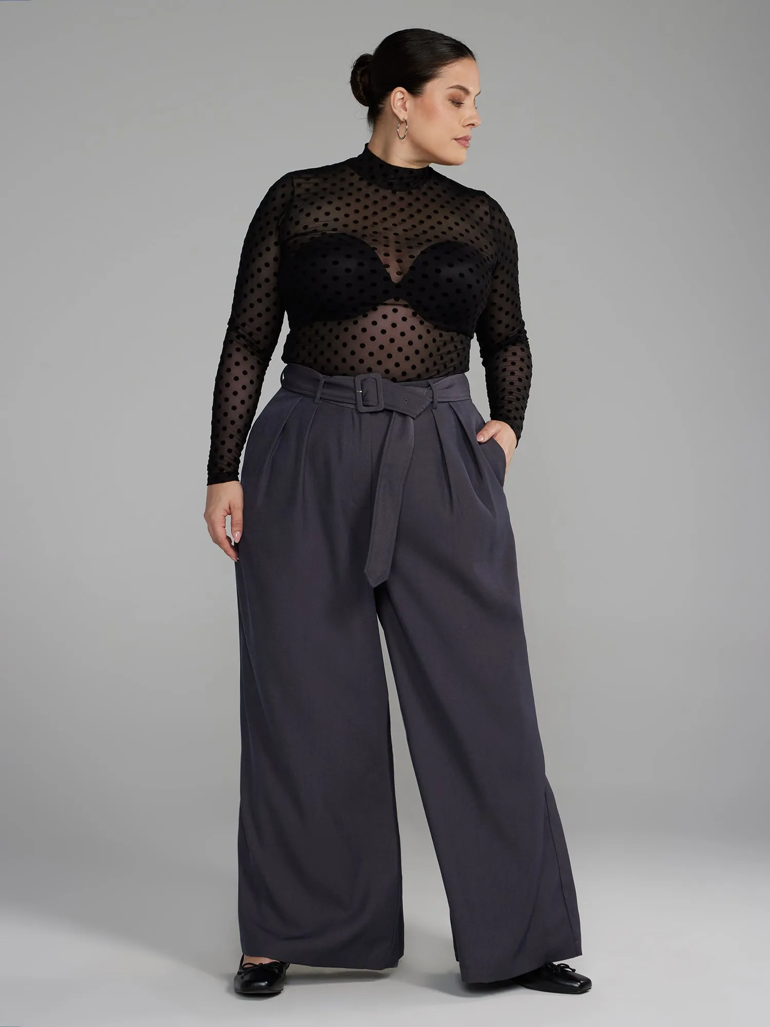 Belted Wide Leg Pants