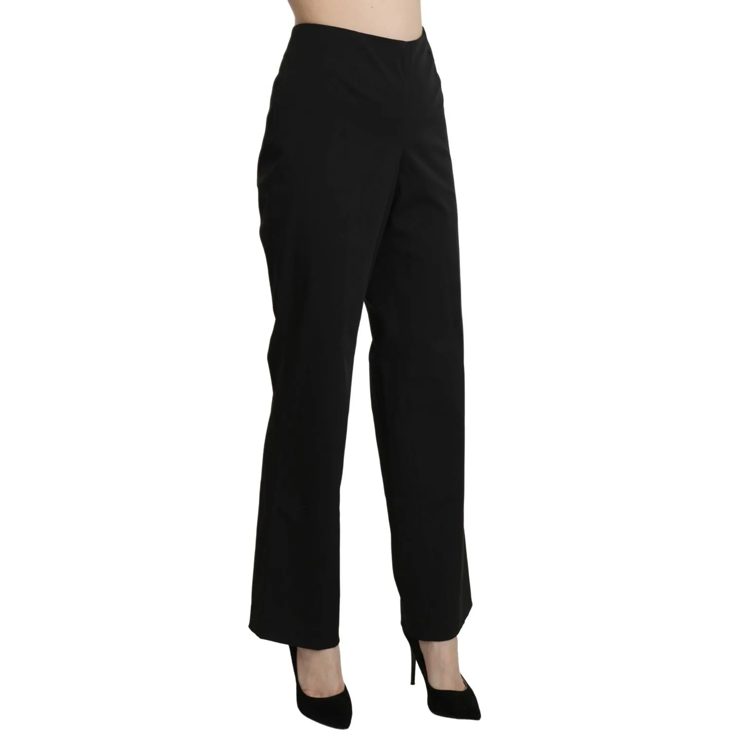 BENCIVENGA Elegant High Waist Straight Black Pants