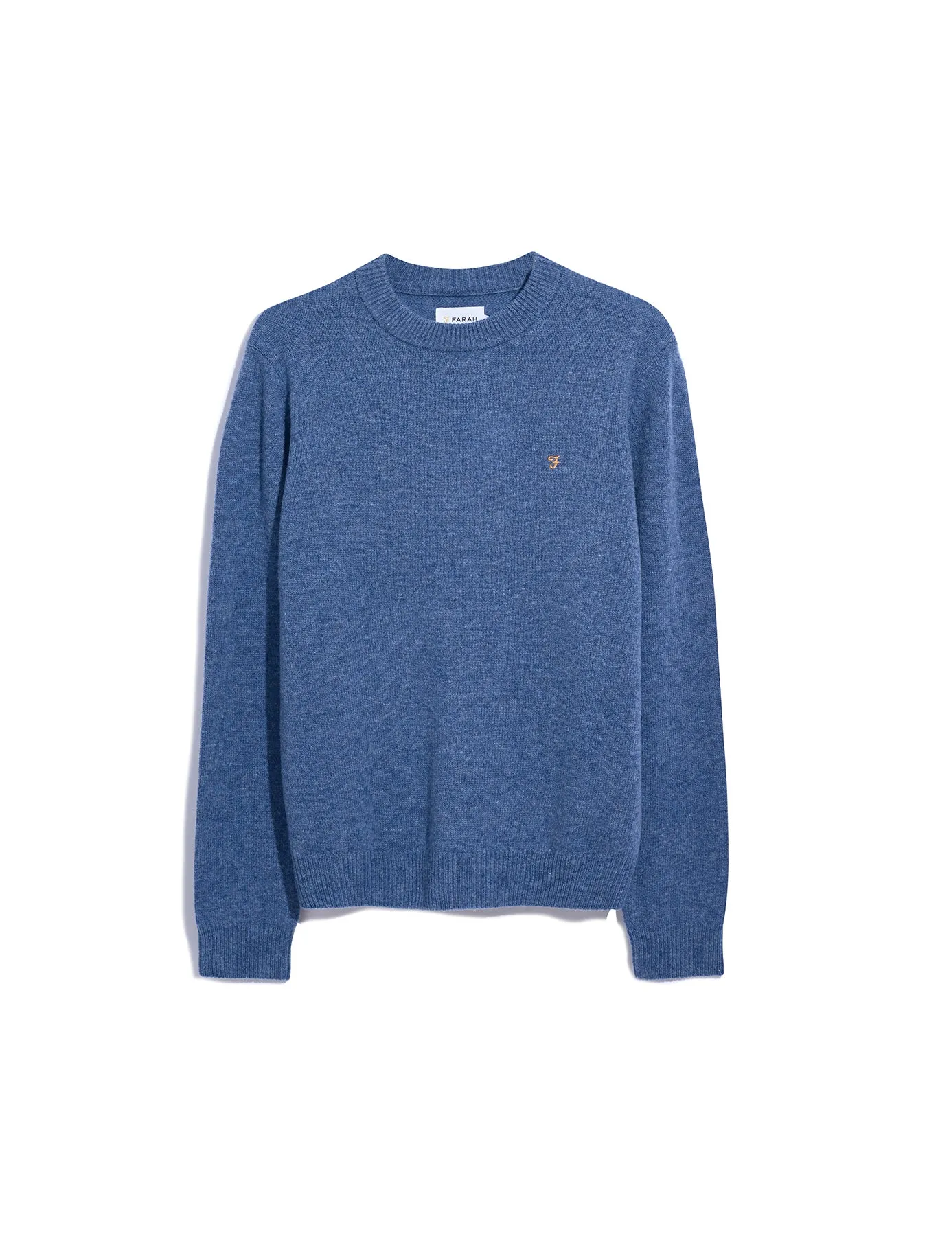 Birchall Crew Neck Lambswool Sweater In Neptune Blue