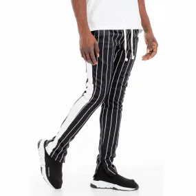 Black Pin Stripe Track Pants