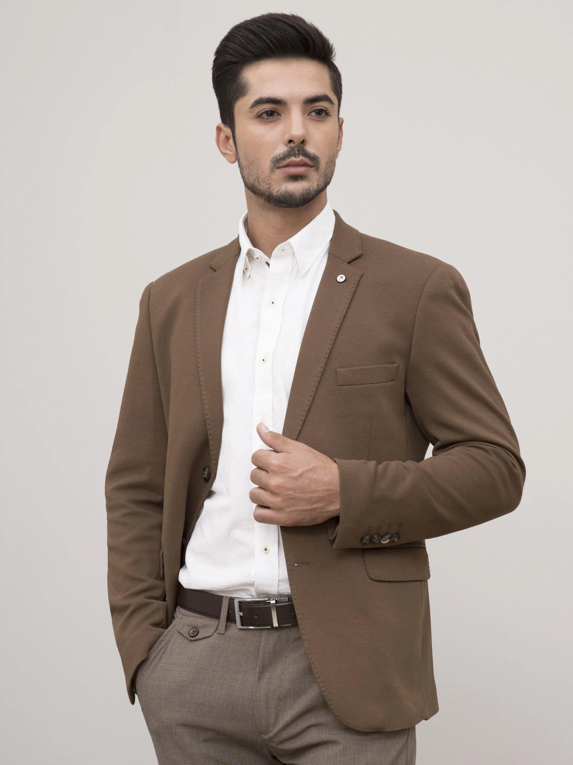 CASUAL COAT SLIM FIT BROWN