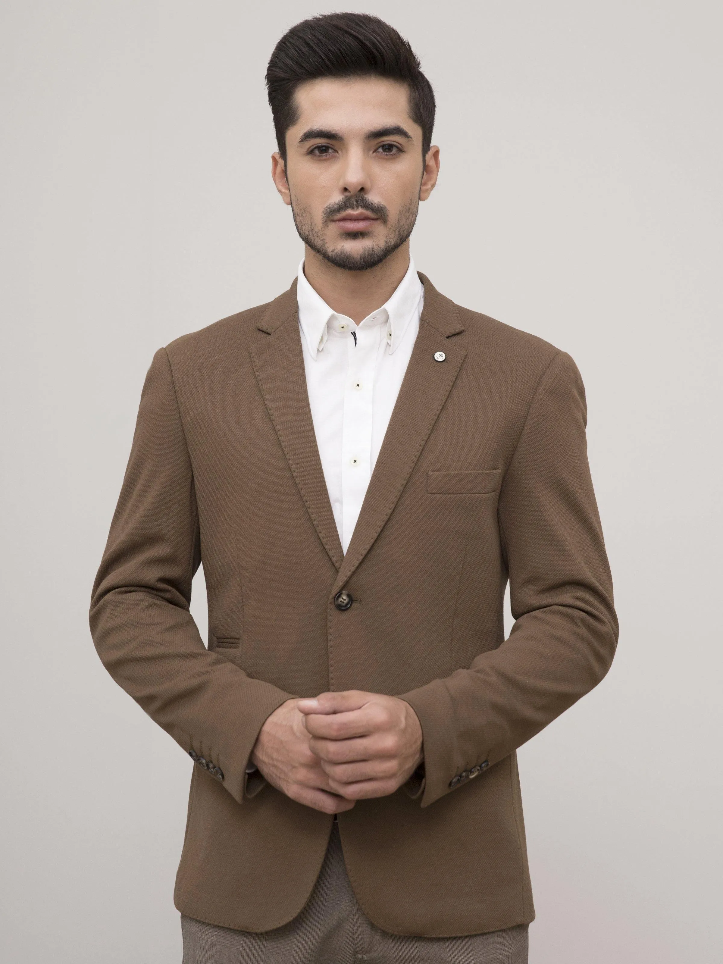 CASUAL COAT SLIM FIT BROWN