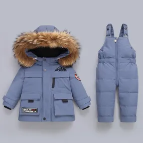 Children's Down Jacket Suit New Winter Baby Baby Down Jacket Two-piece Set