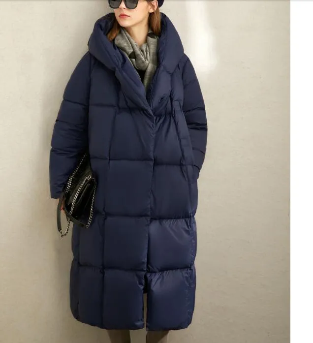 Cocoon Women Winter Puffer Coat Loose Side Pockets Women Down Coats 2661