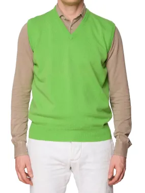 DELLA CIANA for VANNUCCI Green Cashmere Knit Sweater Vest EU 50 NEW US M