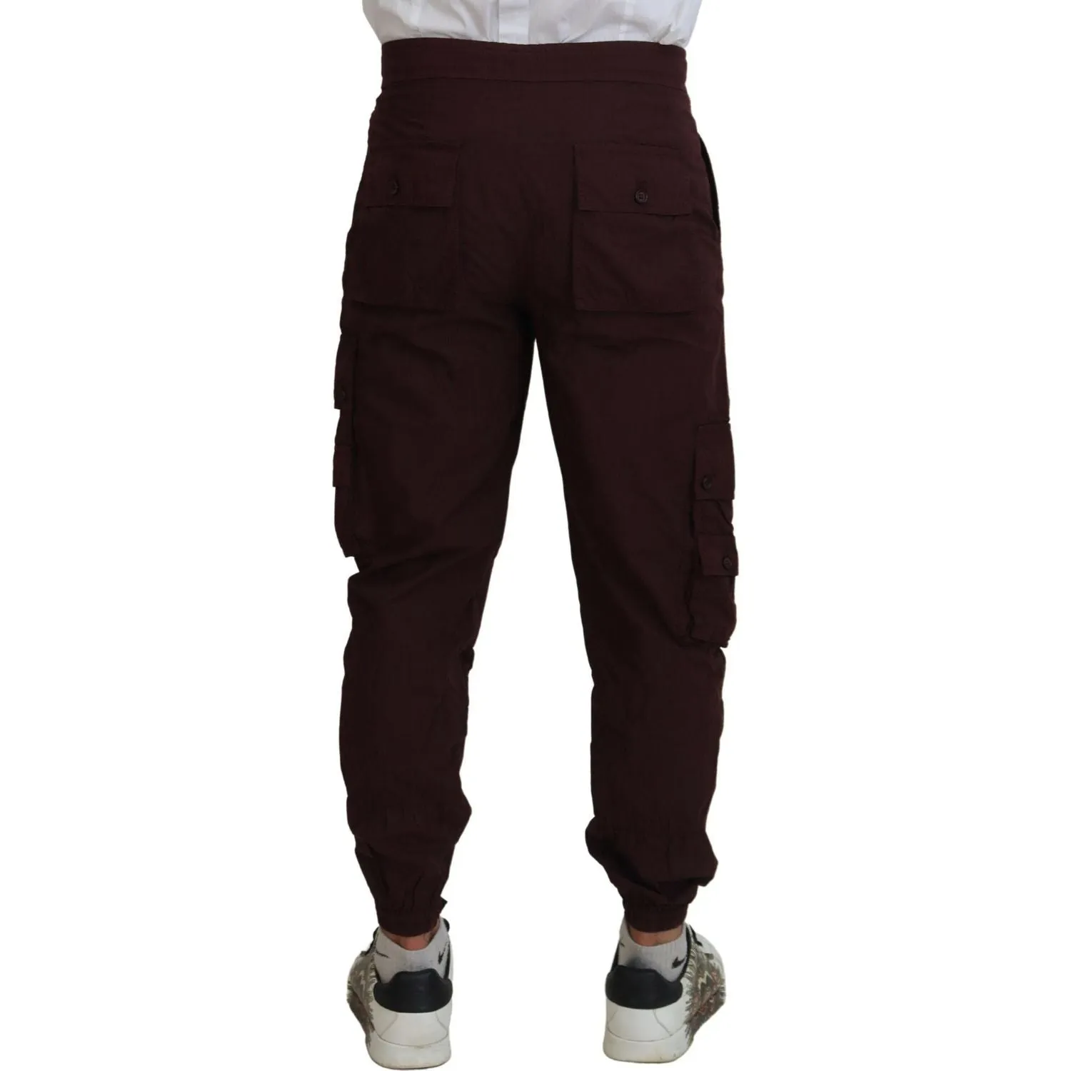 Dolce & Gabbana Elegant Burgundy Cotton Jogger Pants