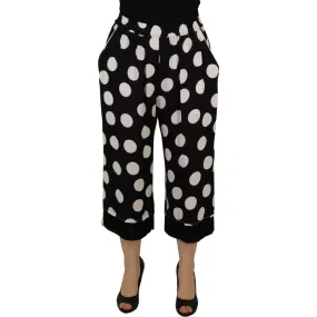 Dolce & Gabbana Polka Dot Silk Mid Waist Pants