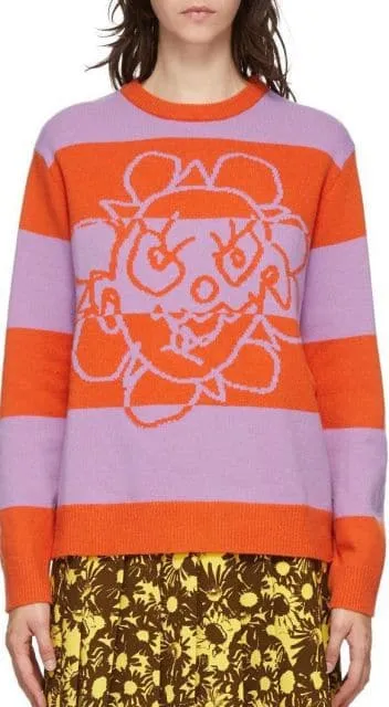 DressBetty - Smiley Face Knitted Round Neck Sweater