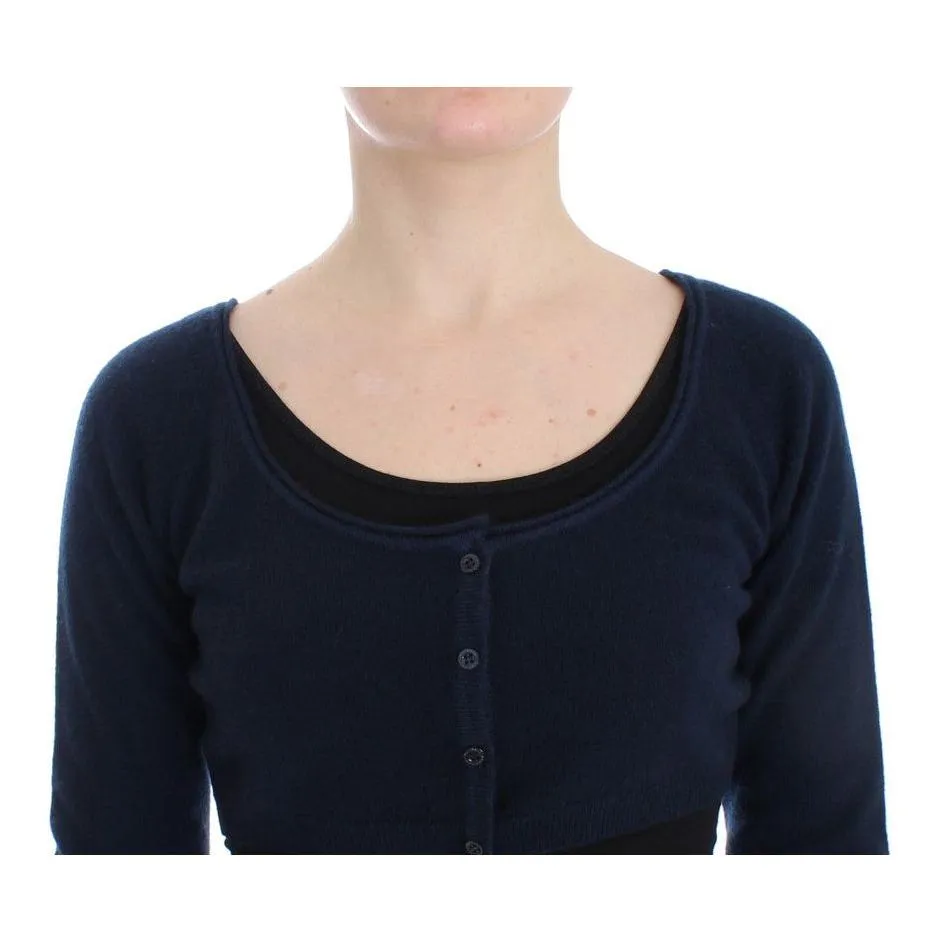 Ermanno Scervino Chic Cashmere-Blend Cropped Sweater in Blue