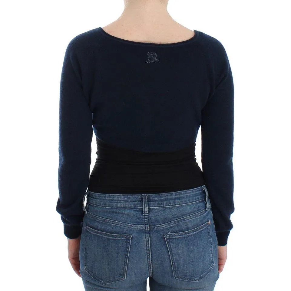 Ermanno Scervino Chic Cashmere-Blend Cropped Sweater in Blue