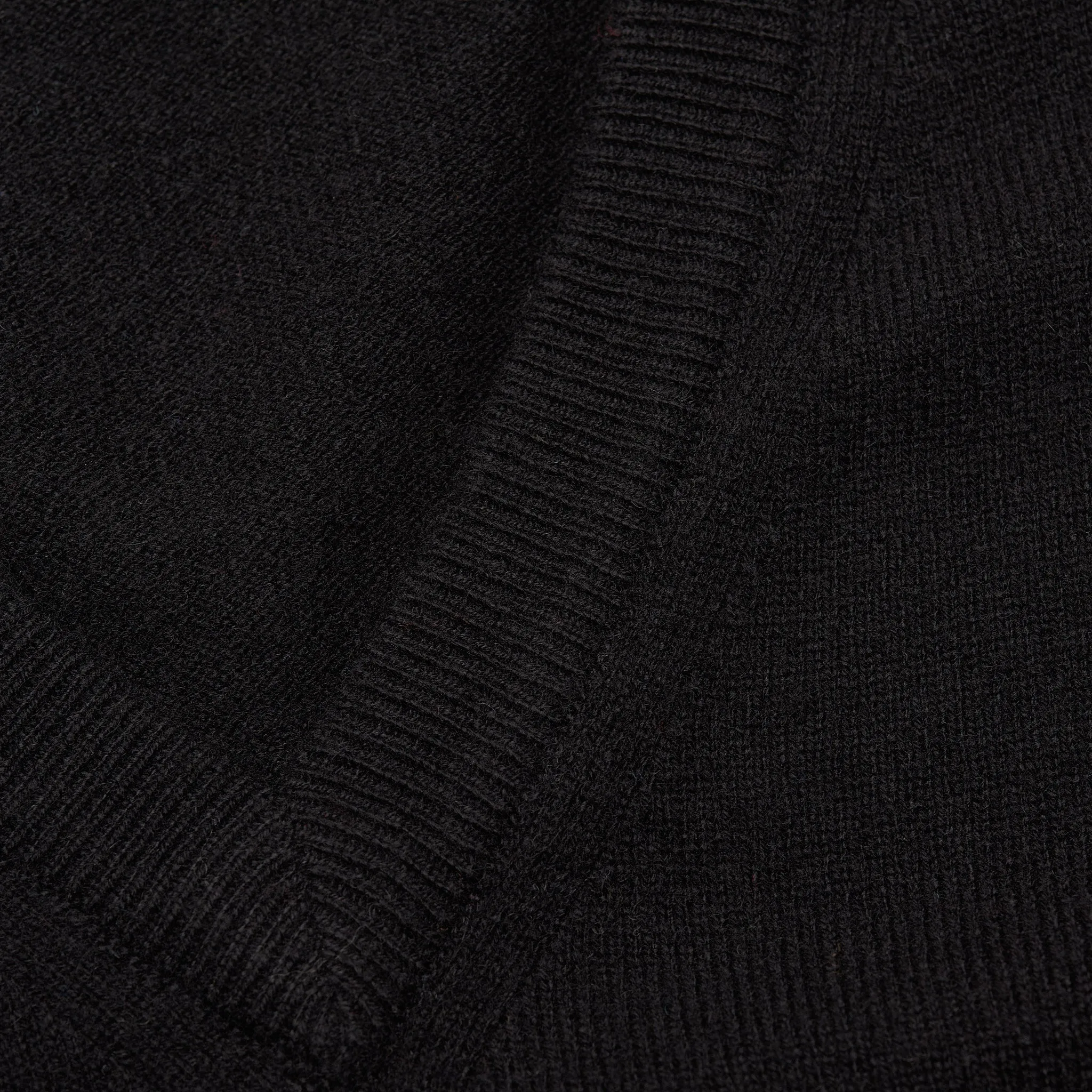 FEDELI Black Cashmere V-Neck Sweater NEW