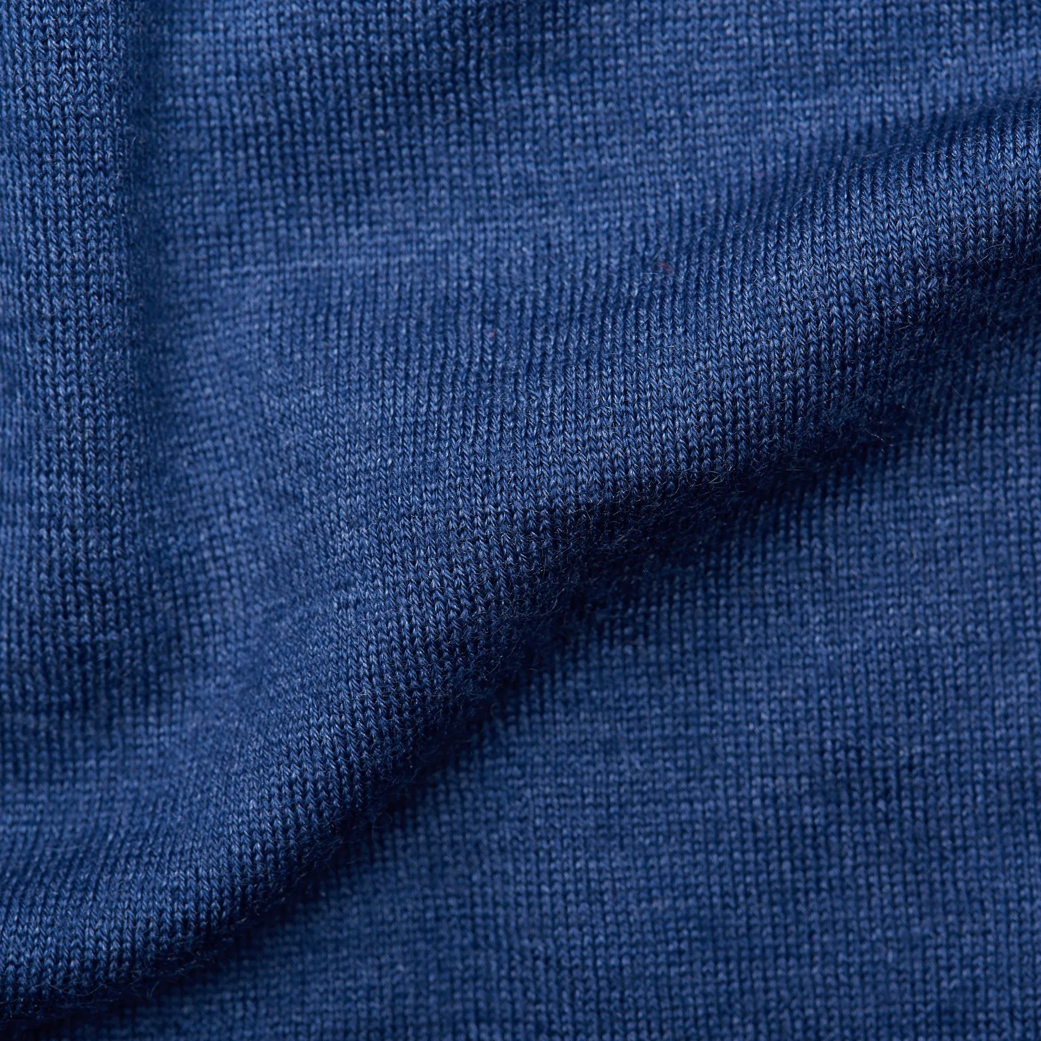 FEDELI "Millionaire" Blue 14 Micron Super Cashmere Zip Neck Sweater 46 NEW XS