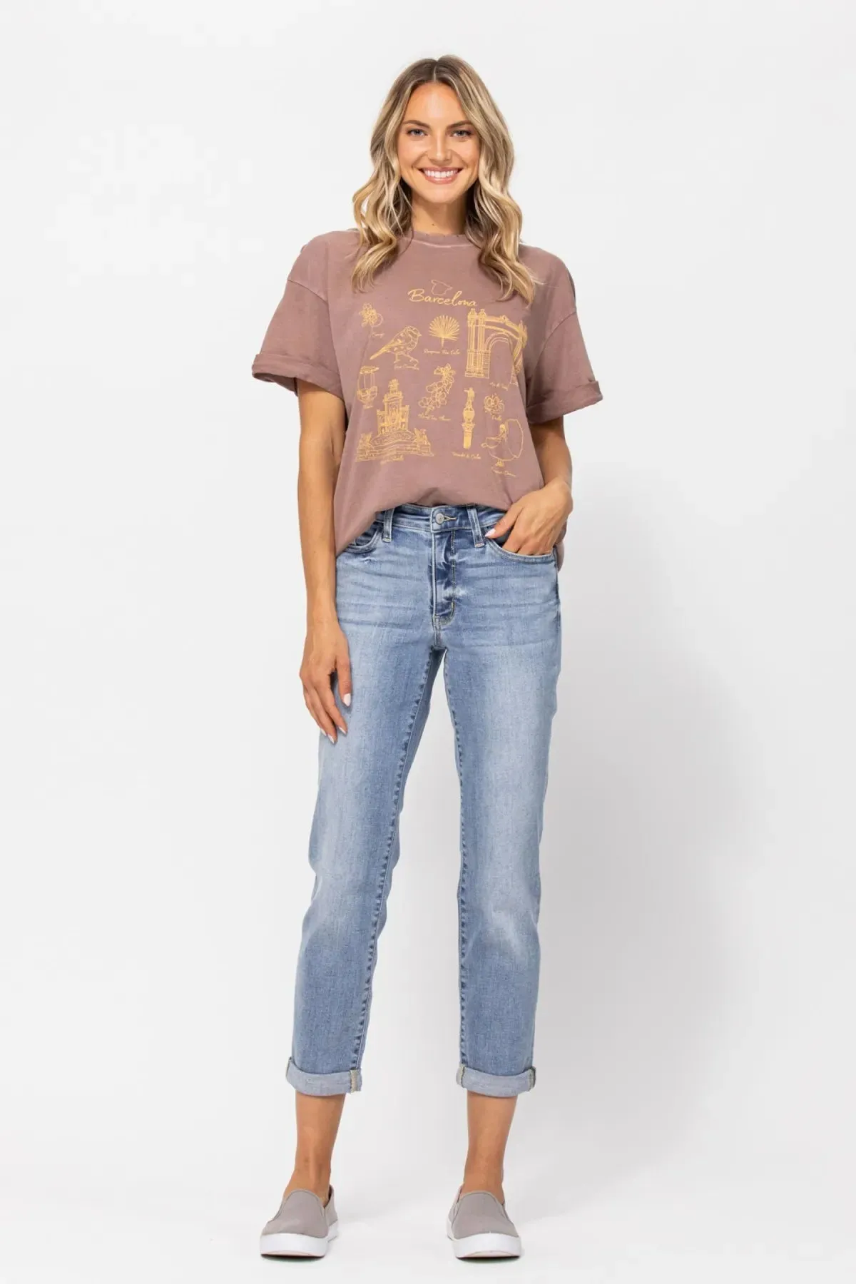 Judy Blue Bleach Wash Boyfriend Jeans