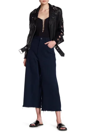 Kendall & Kylie Wide Leg Frayed Hem Pants