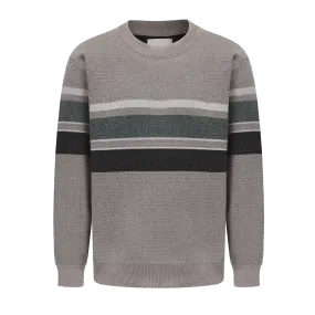 Men's Crew Neck Stripped Knitted Sweater