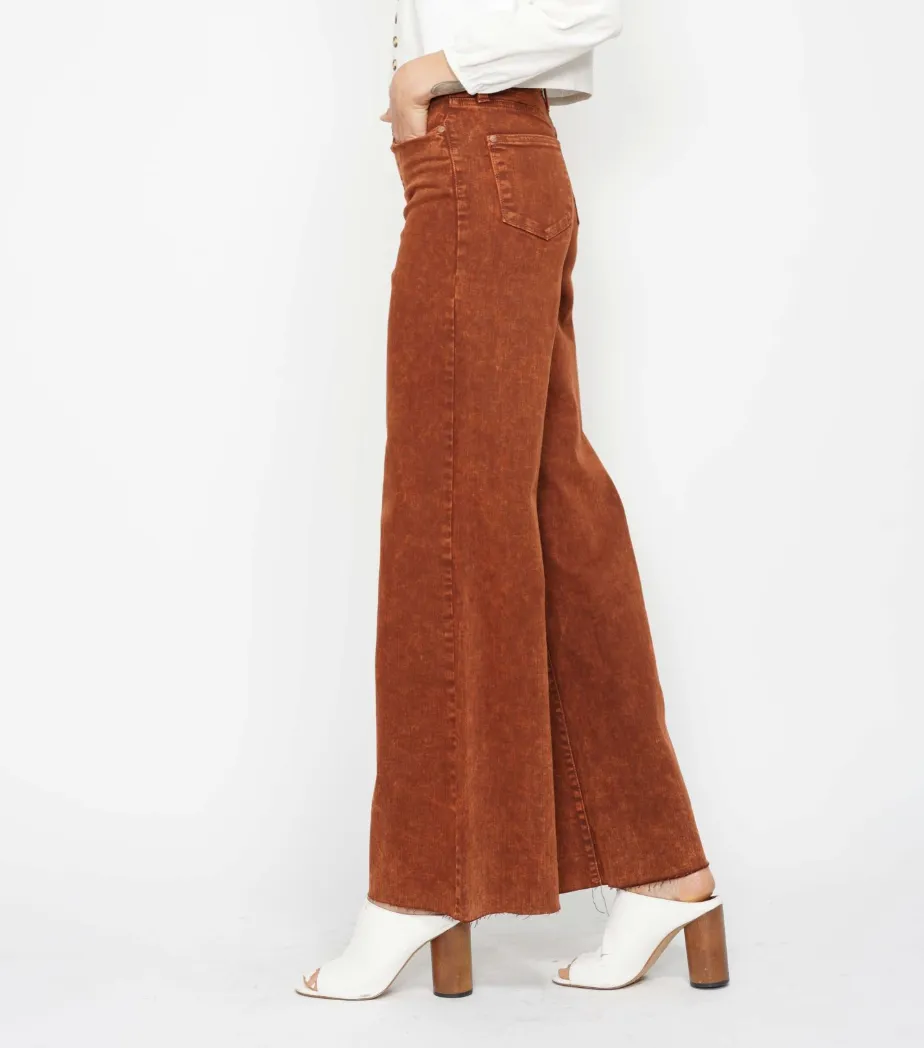 Pumpkin Spice Retro Wide Leg Jeans