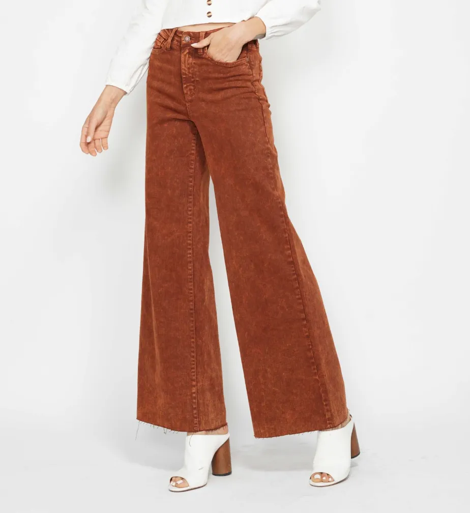 Pumpkin Spice Retro Wide Leg Jeans