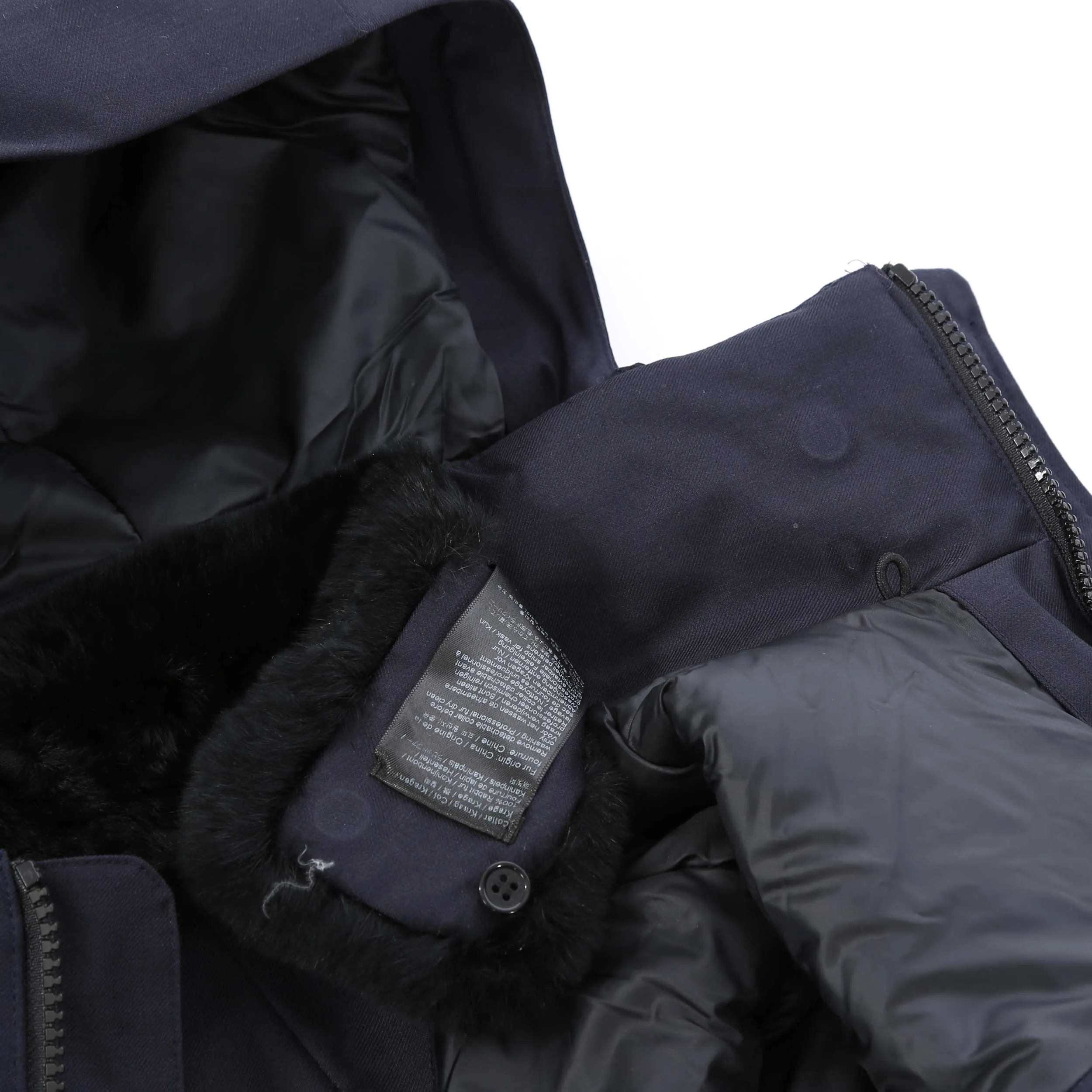 UBR Regulator Parka Savile Coat in Dark Navy Wool