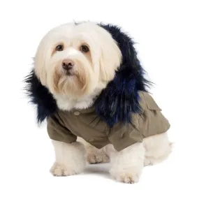 Winter Dog Clothes Luxury Faux Fur Collar Dog Coat for Small Medium Dog Warm Windproof Pet Parka Fleece Lined Dog Jacket